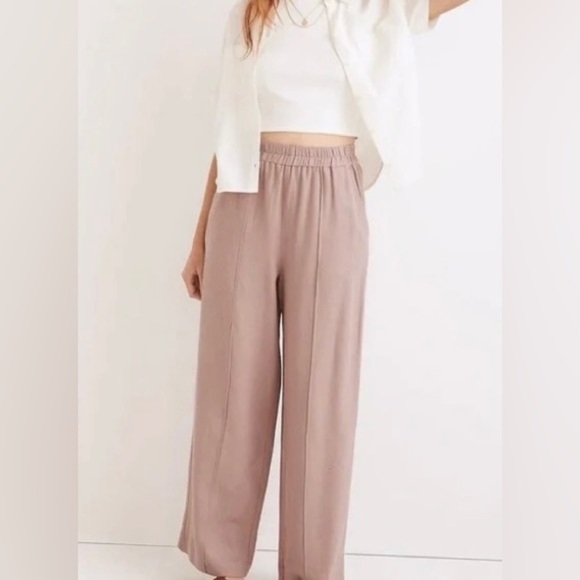 NWT Madewell Breezewoven Pull-On High-Rise Straight Pants in Mauve Shadow S - Picture 1 of 7